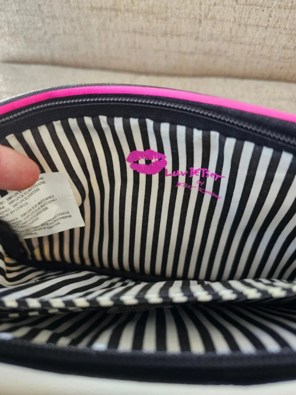 Luv Betsey by Betsey Johnson Striped Multi-Compartment Wristlet Clutch